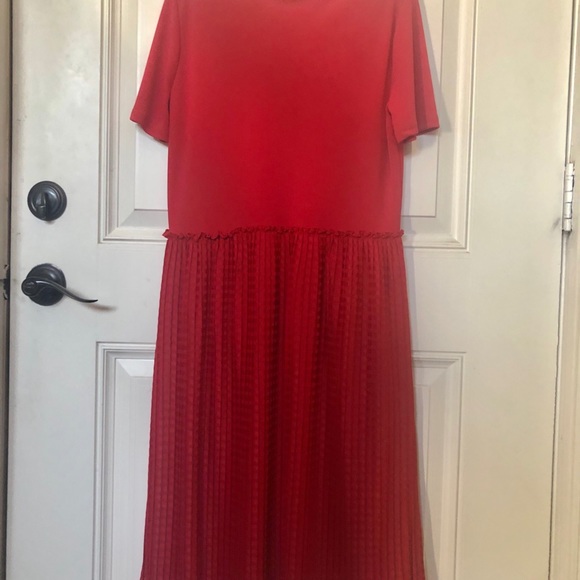 Zara Red Midi Dress Medium - Picture 7 of 9